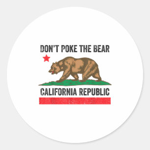 Don’t Poke The Bear California Republic  Classic Round Sticker