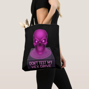 Don’t Test My Hex Drive – Purple Skull Tote Bag