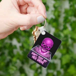 Don’t Test My Hex Drive- Skull  Keychain