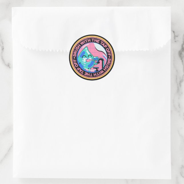 Don’t Waste Water Classic Round Sticker (Bag)