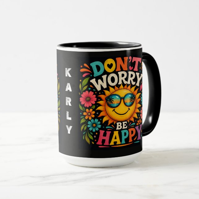 Don’t Worry, Be Happy, Cool Sunshine Mug (Front Right)