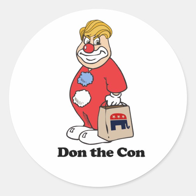 Don the con -- Anti-Trump Design - - Political -.p Classic Round Sticker (Front)
