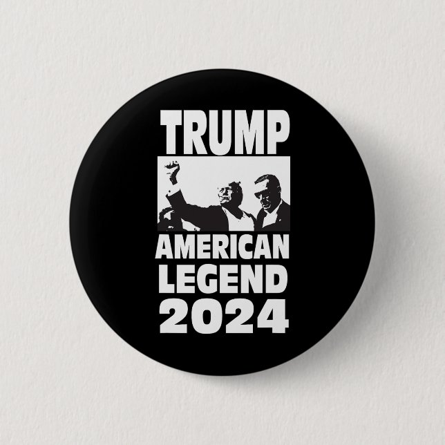 Don Trump 2024 Bulletproof Never Surrender Legend  2 Inch Round Button (Front)