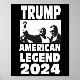 Don Trump 2024 Bulletproof Never Surrender Legend  Poster