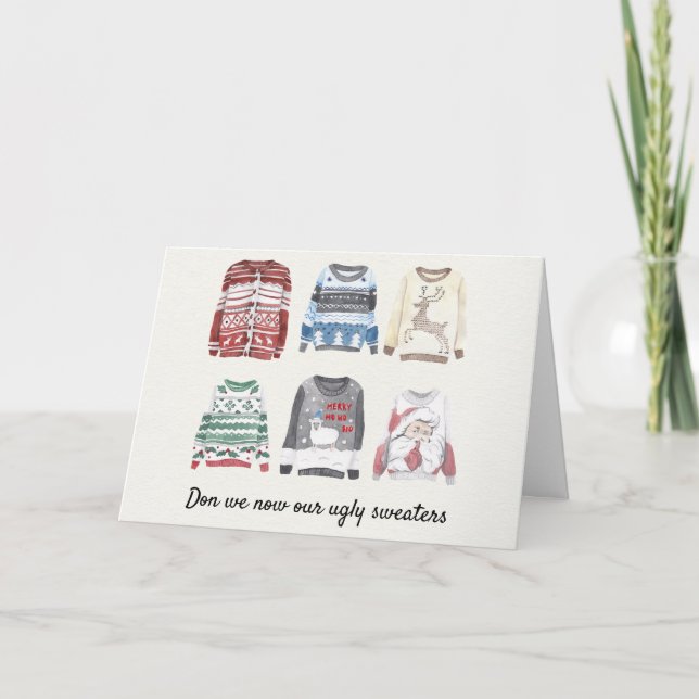 Don we now our ugly sweaters holiday greeting card (Front)