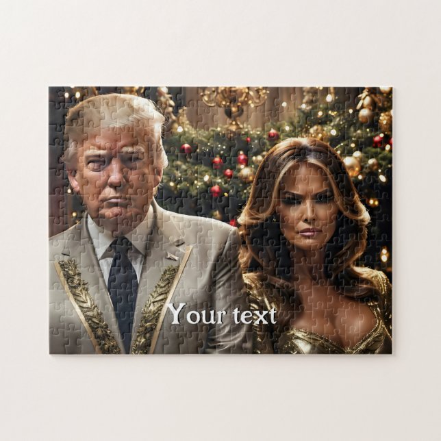 Donald and Melania Christmas Jigsaw Puzzle (Horizontal)