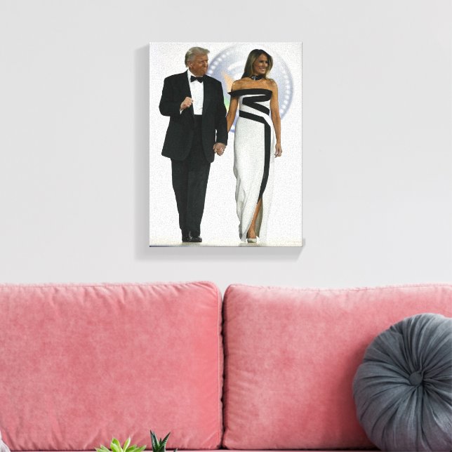 Donald and Melania Trump Canvas Print (Insitu(LivingRoom))
