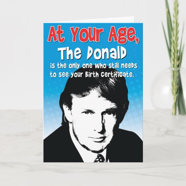 Donald Certificat de naissance drôle Carte d'anniv (Devant)