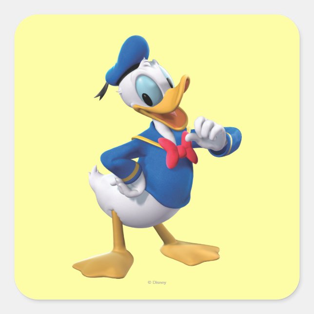 Donald Duck | Arm Up Square Sticker (Front)