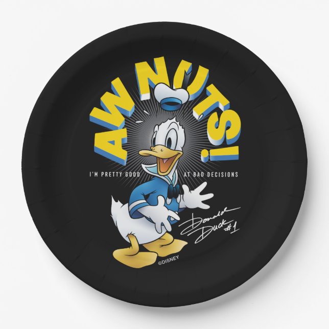 Donald Duck Awnuts! Paper Plate (Front)