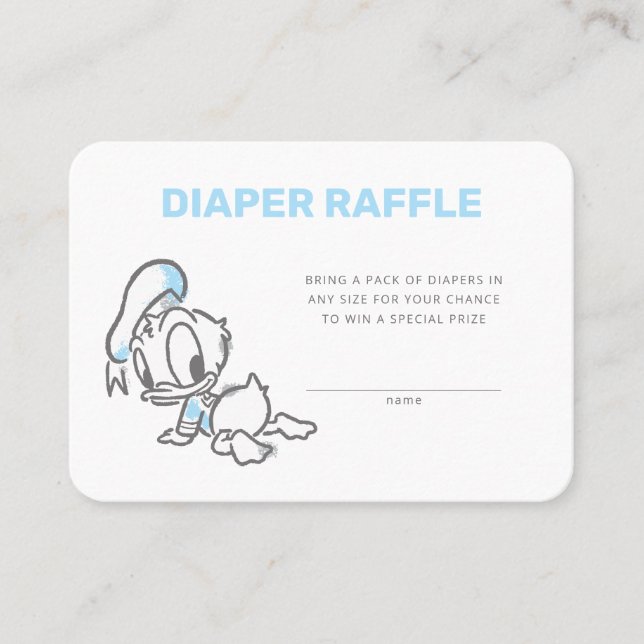 Donald Duck Baby Shower Diaper Raffle Insert Card (Front)