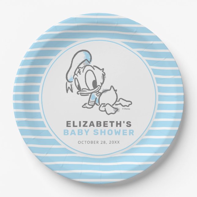 Donald Duck Baby Shower Paper Plate (Front)