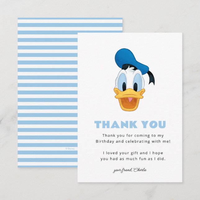 Donald Duck Birthday Thank You Card (Front/Back)