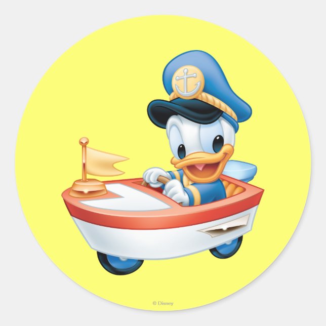 Donald Duck | Boat Baby Classic Round Sticker (Front)