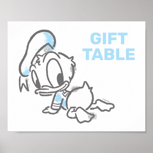 Donald Duck Boy Baby Shower Gift Table Poster (Front)