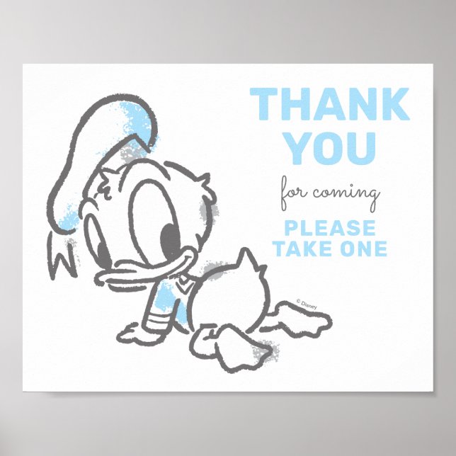 Donald Duck Boy Baby Shower Take A Treat Poster (Front)