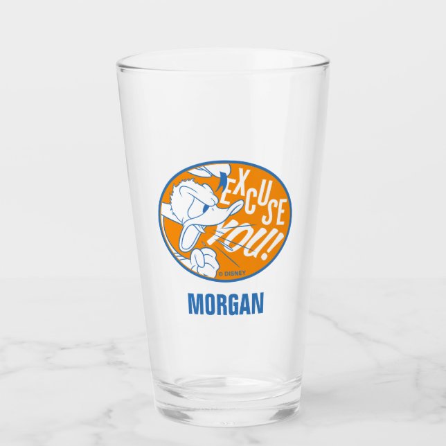 Donald Duck | Excuse You | Add Your Name Glass (Front)