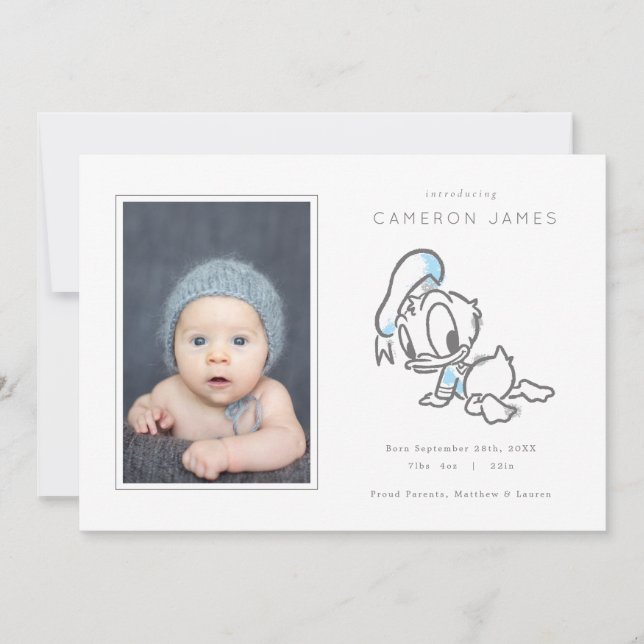 Donald Duck Faire-part de naissance (Devant)