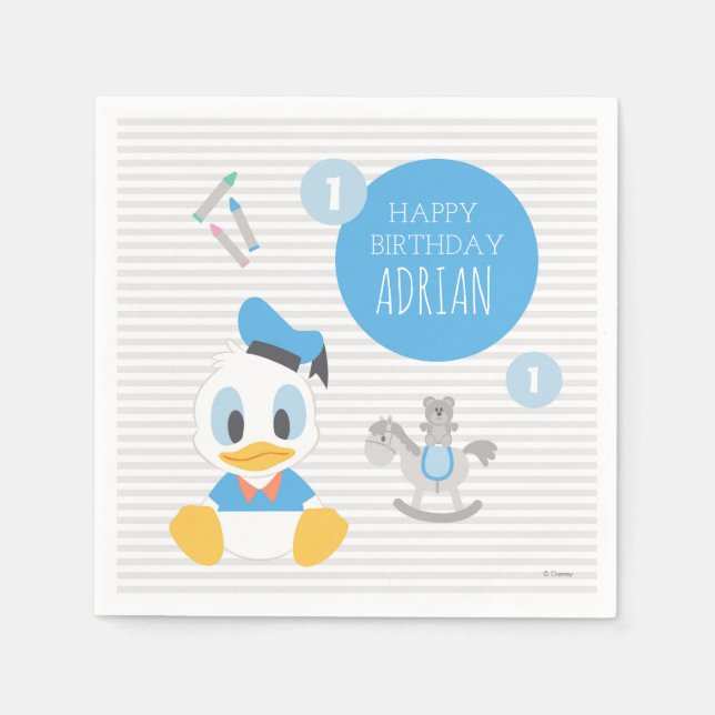 Donald Duck | First Birthday Napkin (Front)