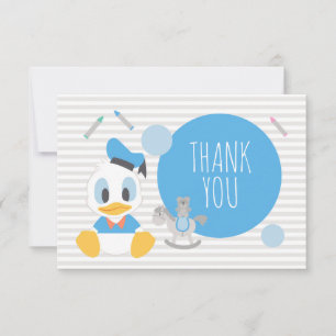 Donald Duck   First Birthday Thank You Card