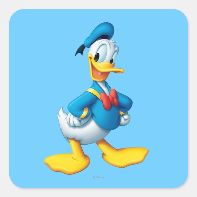 Donald Duck | Happy Square Sticker (Front)