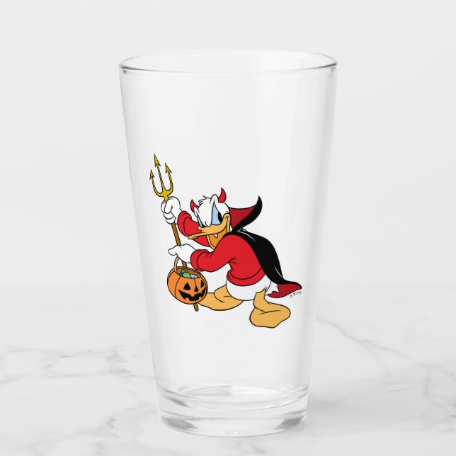 Donald Duck in Devil Costume Glass (Front)