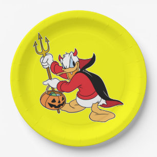Donald Duck in Devil Costume Paper Plate
