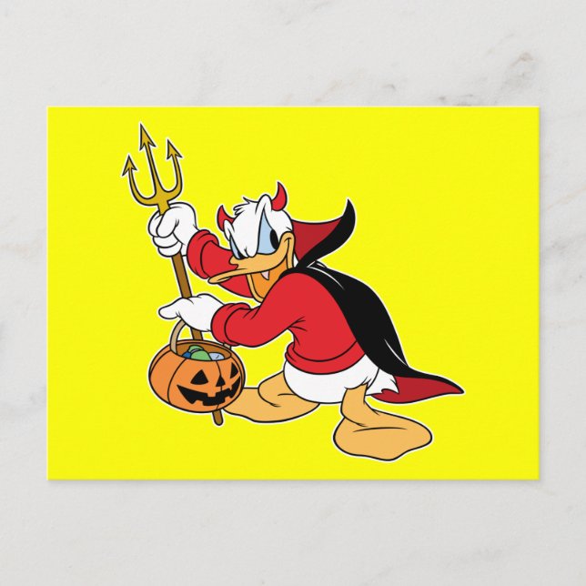 Donald Duck in Devil Costume Postcard (Front)