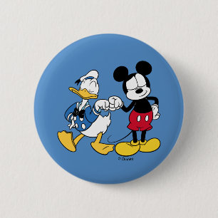 Donald Duck & Mickey Fist Bump 2 Inch Round Button