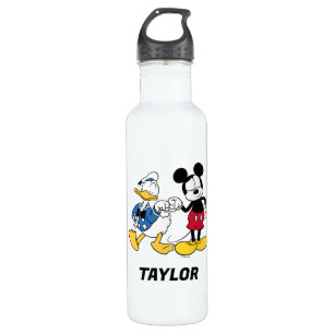 Donald Duck & Mickey Fist Bump   Add Your Name 710 Ml Water Bottle