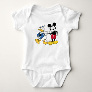 Donald Duck & Mickey Fist Bump Baby Bodysuit