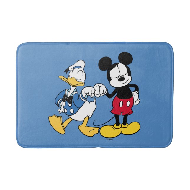 Donald Duck & Mickey Fist Bump Bath Mat (Front)