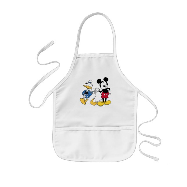 Donald Duck & Mickey Fist Bump Kids Apron (Front)