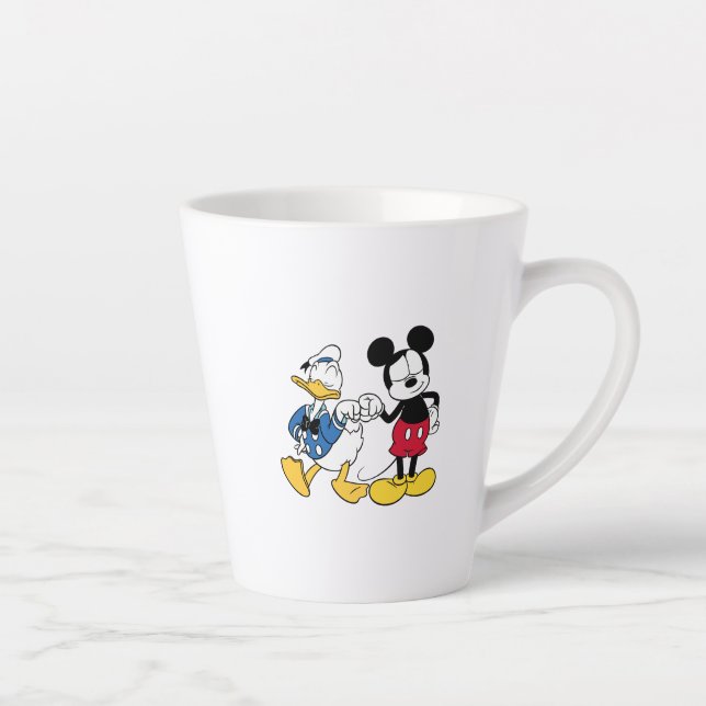 Donald Duck & Mickey Fist Bump Latte Mug (Right)