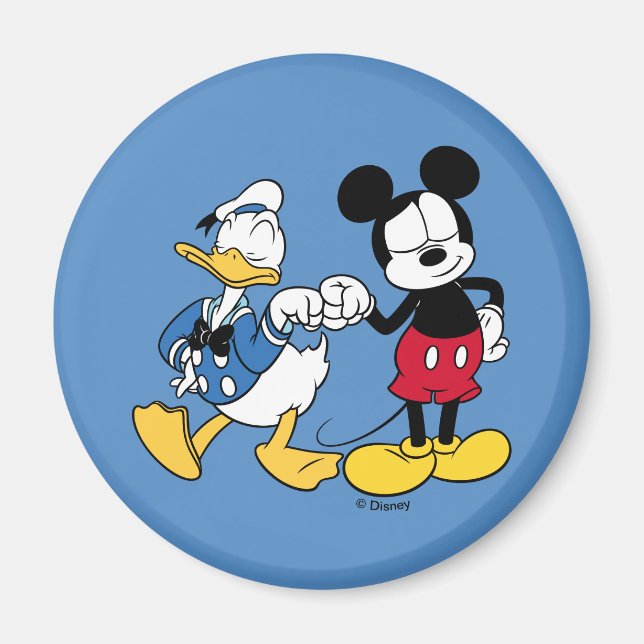 Donald Duck & Mickey Fist Bump Magnet (Front)