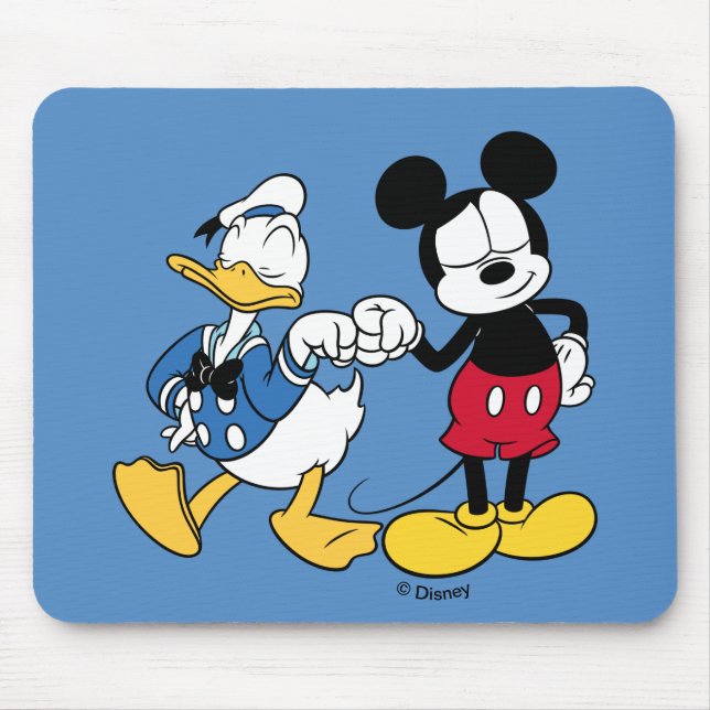 Donald Duck & Mickey Fist Bump Mouse Pad (Front)