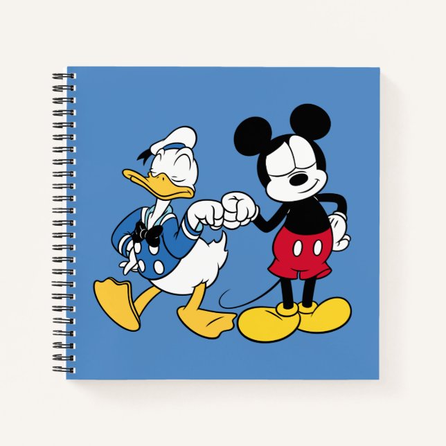 Donald Duck & Mickey Fist Bump Notebook (Front)