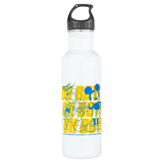 Donald Duck & Mickey Fist Bump Oh Boy! 710 Ml Water Bottle (Front)