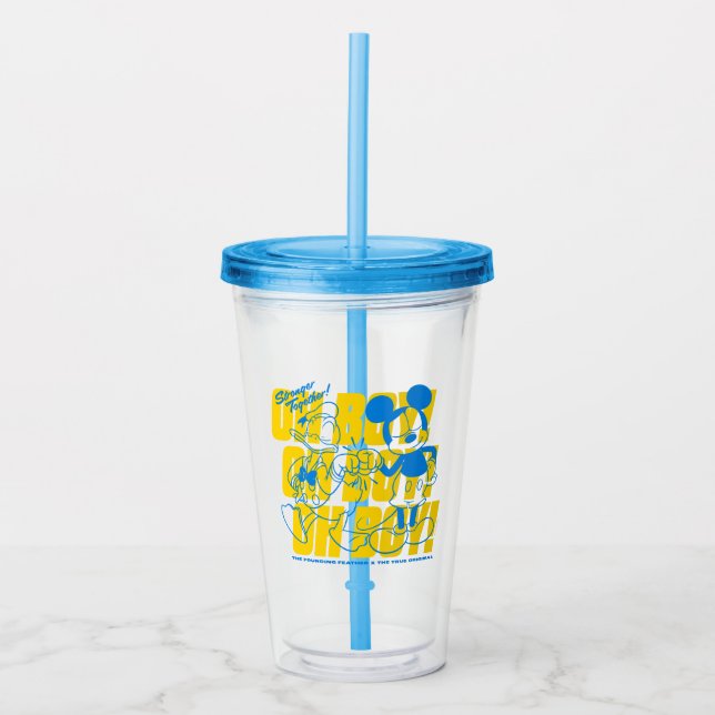 Donald Duck & Mickey Fist Bump Oh Boy! Acrylic Tumbler (Front)