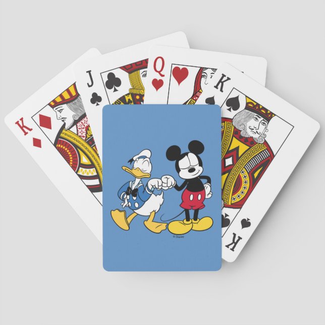 Donald Duck & Mickey Fist Bump Playing Cards (Back)