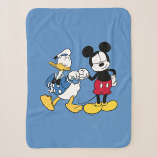 Donald Duck & Mickey Fist Bump Sherpa Blanket