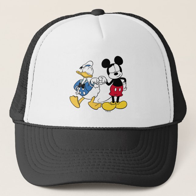 Donald Duck & Mickey Fist Bump Trucker Hat (Front)