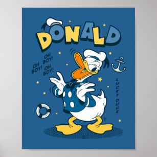 Donald Duck   Oh Boy! Oh Boy! Lucky Duck Poster