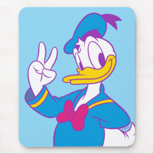Donald Duck Peace Sign Mouse Pad