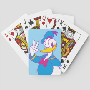 Donald Duck Peace Sign Playing Cards