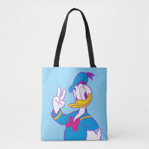 Donald Duck Peace Sign Tote Bag