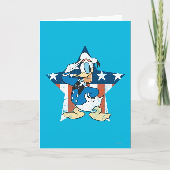 Donald Duck | Salute with Patriotic Star Card (Front)