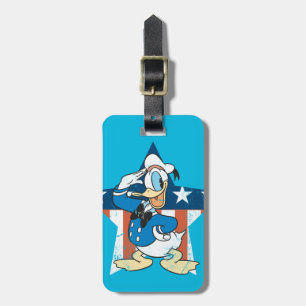 Donald Duck   Salute with Patriotic Star Luggage Tag