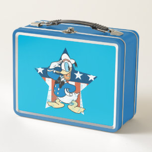 Donald Duck   Salute with Patriotic Star Metal Lunch Box