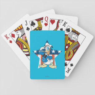 Donald Duck   Salute with Patriotic Star Playing Cards